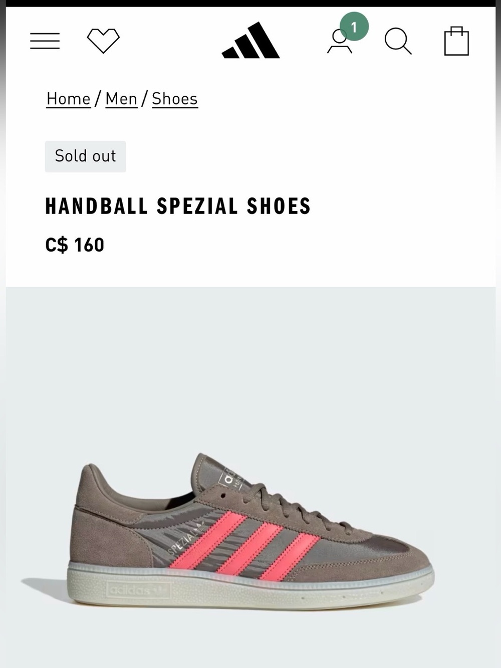 NWT Adidas Originals Handball Spezial Brown/Semi Flash Red Sneakers W8 / M7